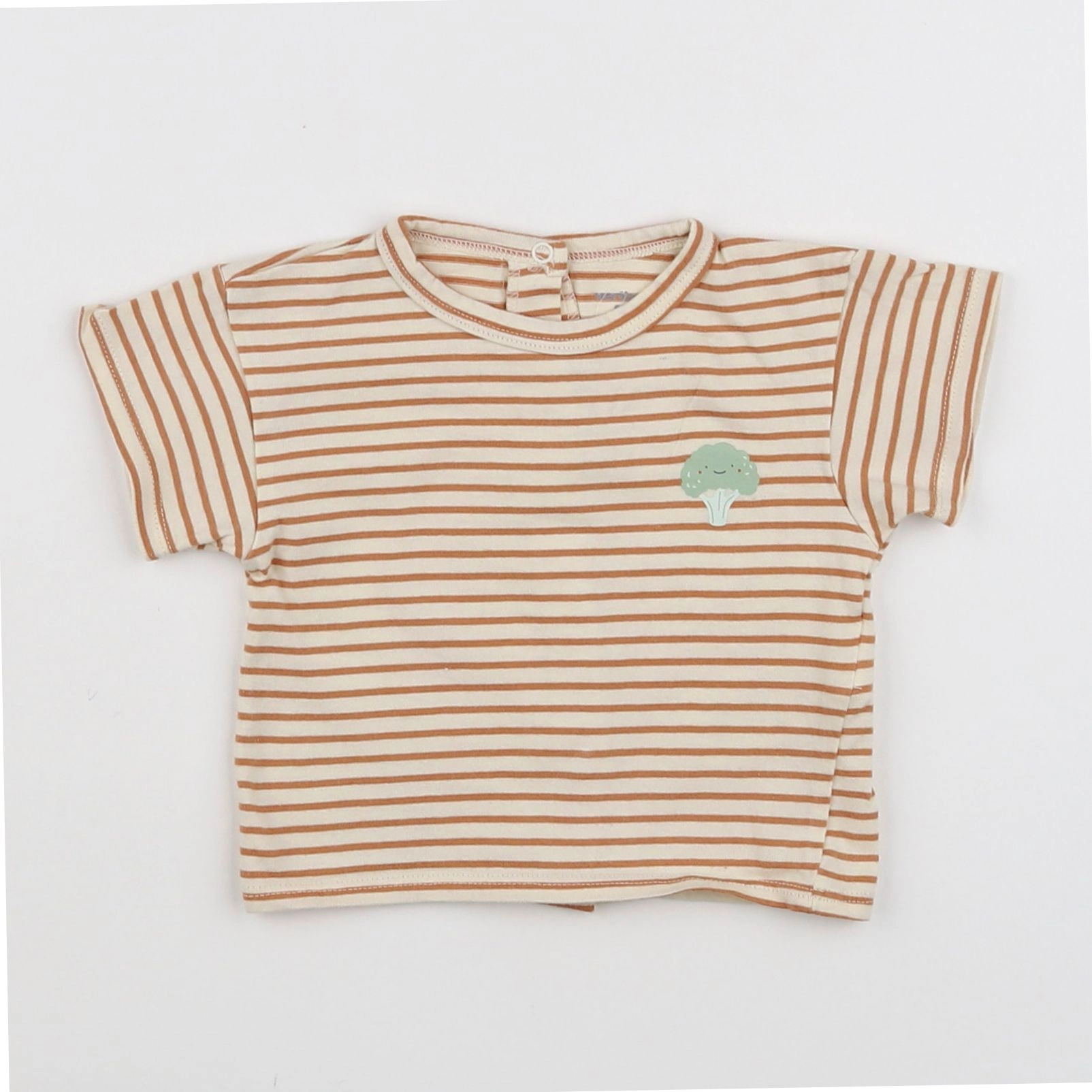 Vertbaudet - tee-shirt beige, marron - 3 mois